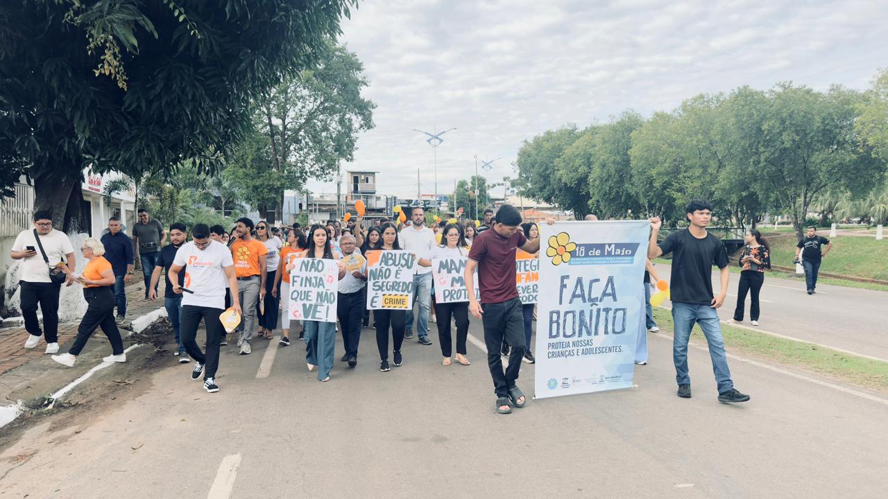 Prefeitura de Rio Branco promove caminhada de conscientização no Dia Nacional de Combate ao Abuso e à Exploração Sexual de Crianças e Adolescentes